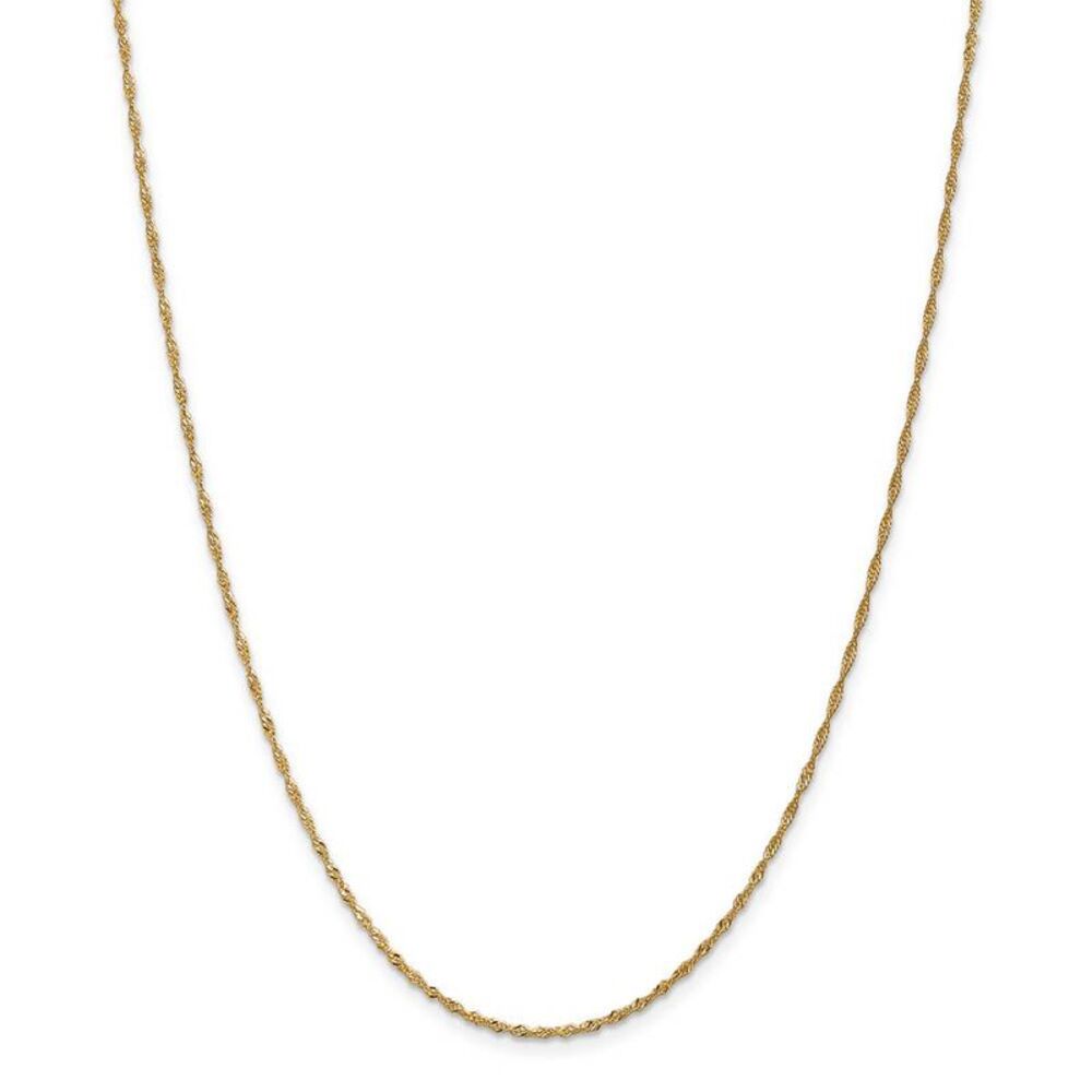 1.4mm, 14k Yellow Gold, Singapore Chain Necklace, 24 Inch - Picture 3 of 8